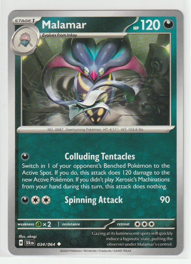 Pokemon TCG Shrouded Fable Malamar 034/064 Uncommon NM
