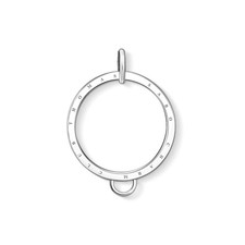 Women's CharmCarrier Circle Large Charm Club 925 Sterling Silver X026700121