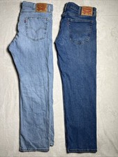 Levis 505 2 Pairs Regular Fit Straight Leg Blue Denim Jeans Mens 38x30 VTG