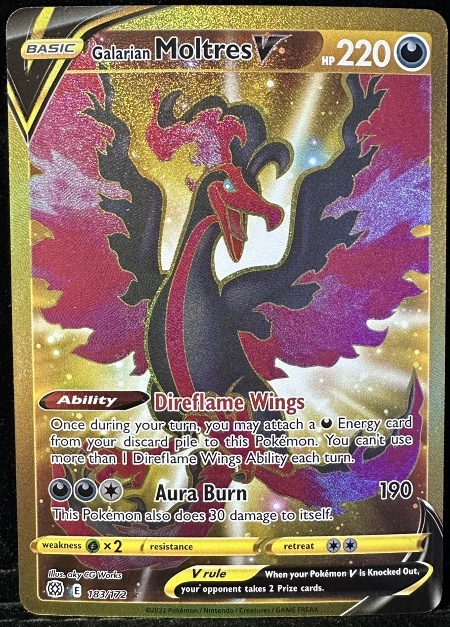 Pokémon TCG Galarian Moltres V Sword & Shield: Brilliant Stars 183/172 Holo...