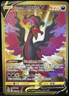 Pokémon TCG Galarian Moltres V Sword & Shield: Brilliant Stars 183/172 Holo...
