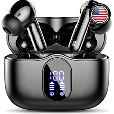 Bluetooth 5.4 Wireless Earbuds with Noise Cancelling Mic LED Display - Wat...