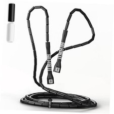 Elite Beaded Jump Rope   Adjustable for Kids  Adults, Durable Fitness Black