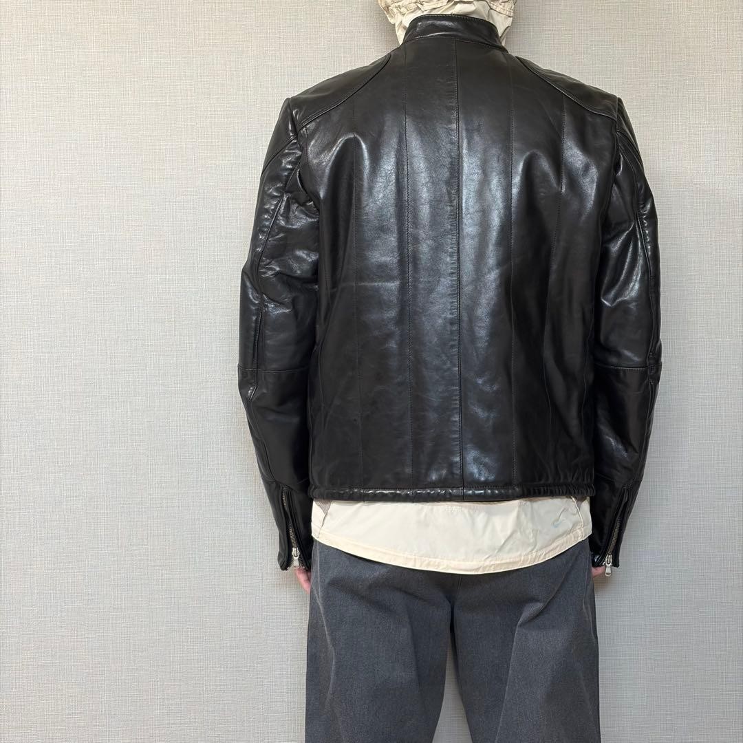 CP Company Leather Jacket Black D Pocket Vintage Size 50 Used thumbnail 11
