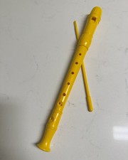 Yellow Soprano Recorder Flute w/ Cleaning Rod...