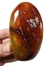 Carnelian Agate Polished Freestand Stone Madagascar 128.2 grams.