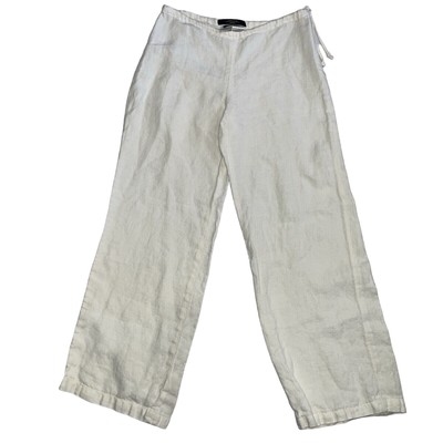 Max Mara Weekend 100% Flax Linen USA 2 IT 36 White Pants