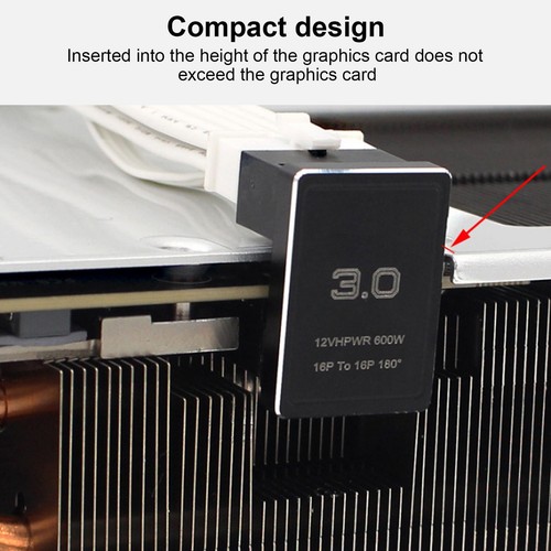 ATX 16Pin Male To 16pin Female 180° Angled Adapter 12V PCIe5.0 HPWR GPU U Tur FY - Afbeelding 22 van 28
