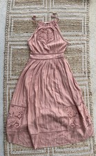 Ulla Johnson Dusty Rose Lace Halter Midi| Maxi Dress Size 4 Boho Cottagecore