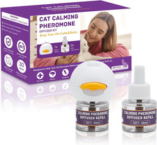 Cat Pheromone Diffuser Starter Kit 1 Diffuser 2 Refills Odorless 30 Days Each