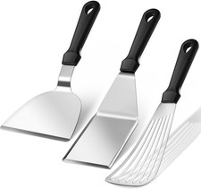 Stainless Steel Metal Spatula Set Flexible Fish Turner Kitchen Utensils Cast Iro