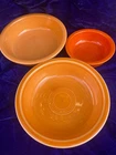 VINTAGE FIESTA HOMER LAUGHLIN FIESTAWARE 3 NESTING BOWLS (2)  7 1/2" & 4 3/4" #3