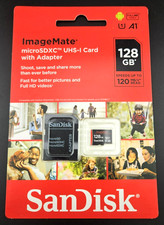 SanDisk 128GB micro SD SDXC Card 120MB/s 10 UHS-1 Full HD Video ImageMate - NEW