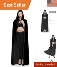 Elegant Velvet Hooded Cape Cloak - Classic Design for Halloween  Festival Wear