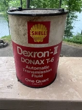 Vtg Shell Dexron 2 Donax T-6 Automatic Transmission Fluid 1 Quart Can Oil Gas