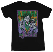 Batman DC Adult New T-Shirt - Distressed Comic Style HA HA Joker Pic