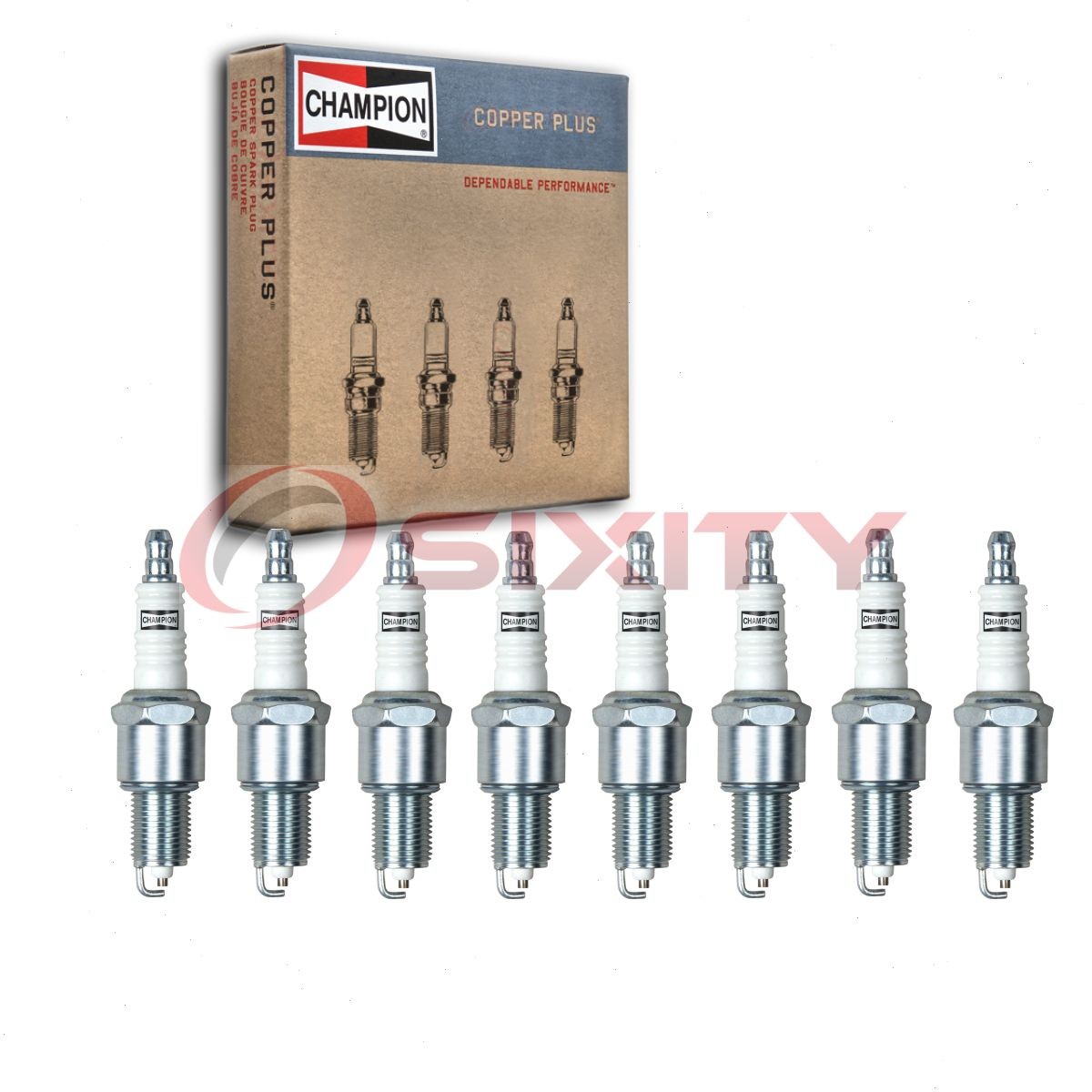 8 pc Champion Copper Plus Spark Plugs for 1974-1988 Jeep J10 5.9L 6.6L V8 cw