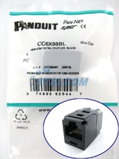 Panduit CC6X88BL Mini-Com Cat6a 10Gig RJ45 8P8C Coupler Module Black ~STSI