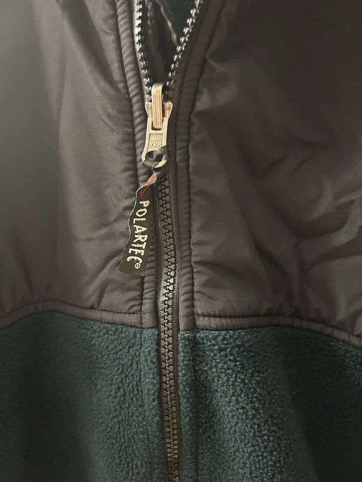 RedHead Men's Size L Fleece Full Zip Jacket Stand Up Collar Green/Grey Polartec - Image 2 of 4