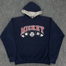 Vintage 90s Disney Designs Mickey Mouse Faces Graphic Hoodie Size XL Made In USA