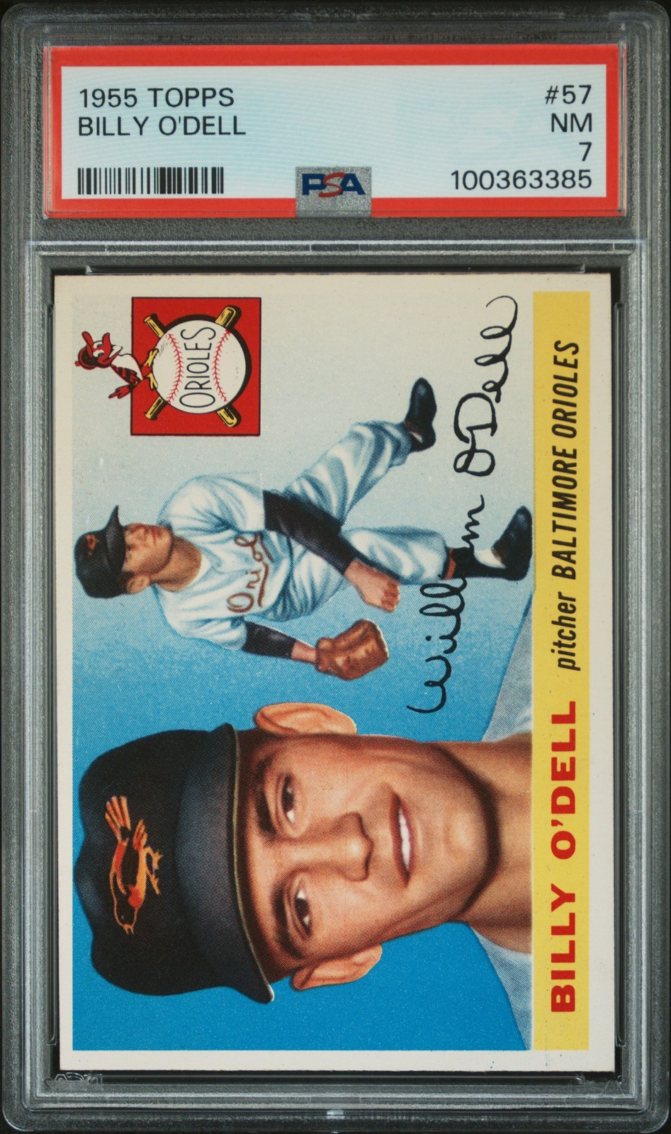 1955 Topps #57 Billy O'Dell PSA 7
