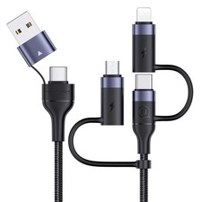 PD 60W USB C Multi Fast Charging Cable Nylon Braided Cord 5-in-1 3A USB/C to...