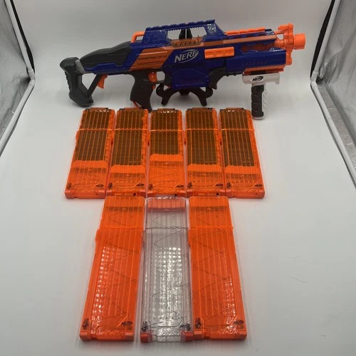 NERF N-Strike Elite XD Rapidstrike CS-18 w/ 8 Magazines 84 Darts Tested
