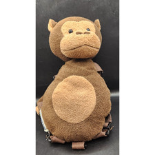 Gold Bug Brown Plush Stuffed Animal Monkey Backpack with pouch 10" x 6"