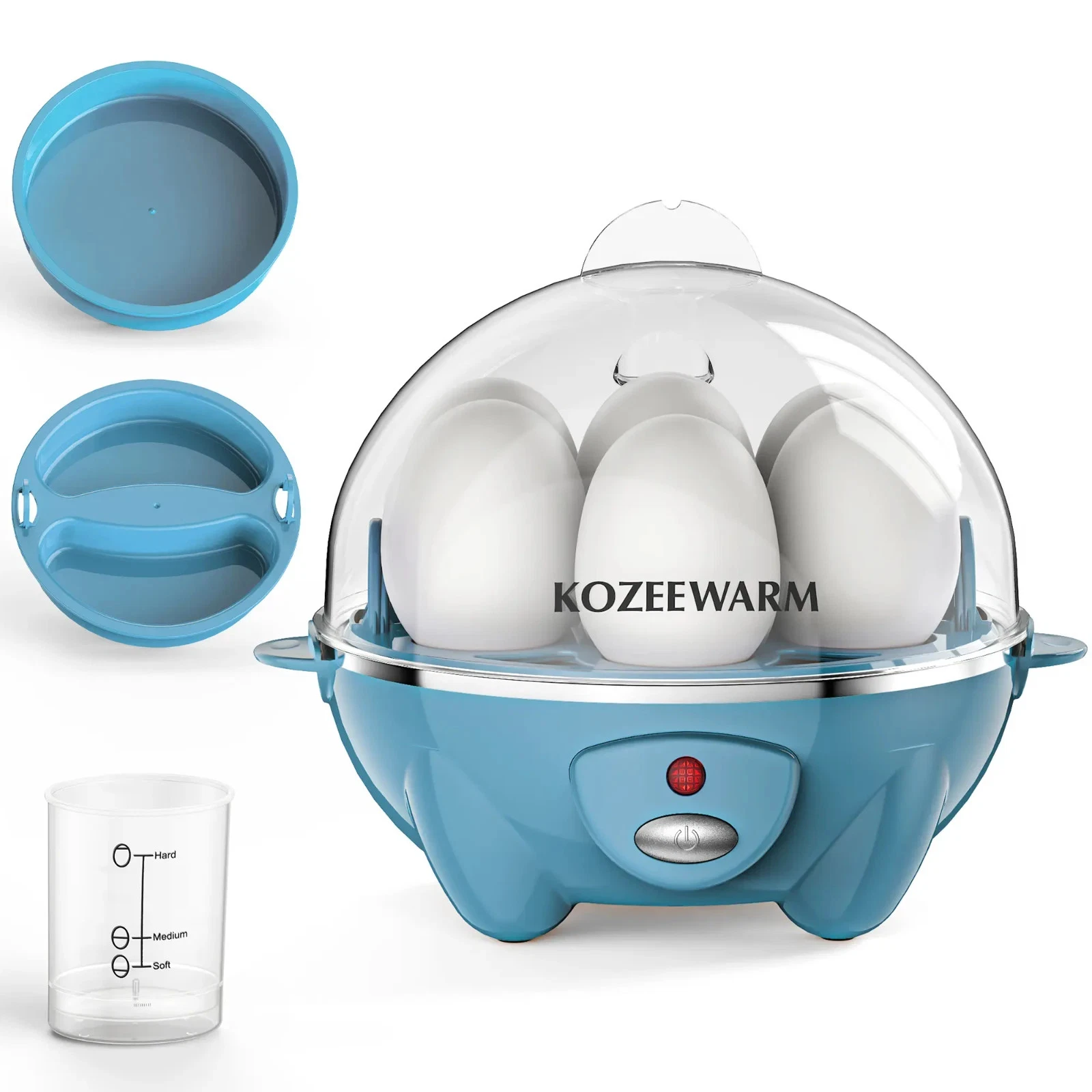 KOZEEWARM 7 Egg Cooker 1742-S Electric 360W Blue Auto Shut-off Omelet Poaching