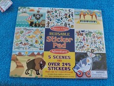 Melissa  Doug Reusable ADVENTURE STICKER PAD 5 Scenes 245 Stickers Age 3  NIP