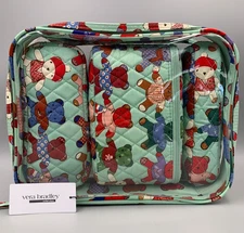 Vera Bradley Toasty Teddies 4 Piece Cosmetic Makeup Toiletry Bag Set #8900D