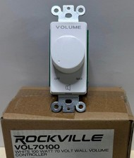 Rockville VOL70100 White 100 Watt 70v Wall Volume Control Zone Controller Box