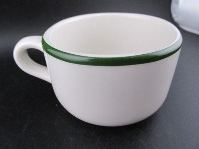 Vintage Syracuse China Restaurant Ware Green Stripe Coffee Cup Oval NICE