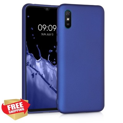 kwmobile Xiaomi Redmi 9A/9AT Case Metallic Blue Soft TPU Silicone