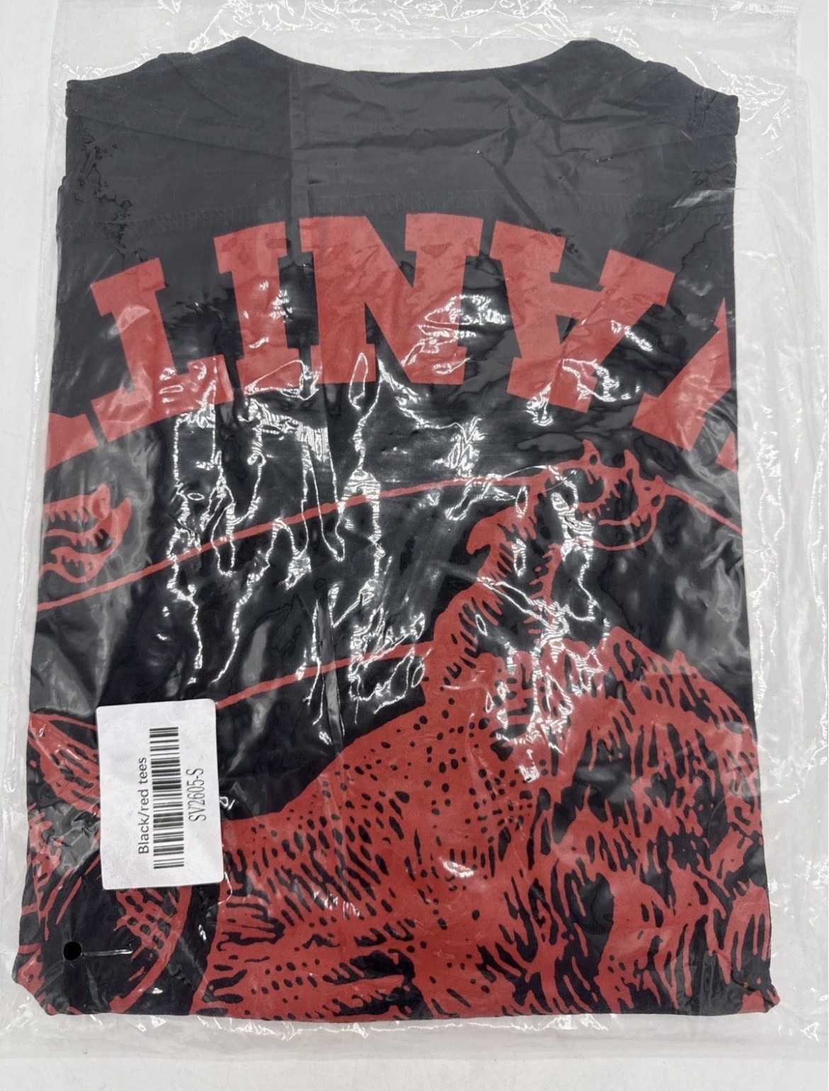 Saint VanitY Men’s Black/Red Graphic Logo Crew Neck Short Sleeve T-Shirt Sz S