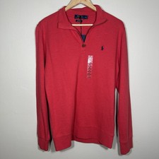 Polo Ralph Lauren Boys 1/4 Zip Sweater XL 18-20 Red Mock Neck
