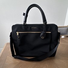 Tumi Voyageur Large Black Tote Zip Closure Detachable Strap Inner Pockets