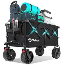 Heavy Duty Foldable Cart with Swivel Wheels  Brakes - Ideal for Sports  Beach