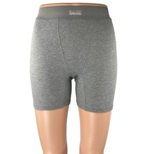 Skims Women's Gray Rib Knit High Waisted Lounge Nightwear Boxer Shorts Size S