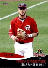 2017 Cedar Rapids Kernels Update Choice 33 Trey Cabbage Knoxville Tennessee Card