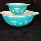 Vintage Pyrex Hot Air Balloon Chip and Dip Cinderella Bowls, #441 and #444