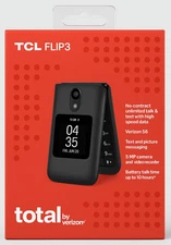 Total Wireless TCL Flip 3 16GB 4G LTE Prepaid Flip Phone – Gray – Brand New