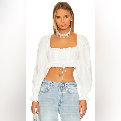 For Love & Lemons Heather Corset Crop Top NWT M $136