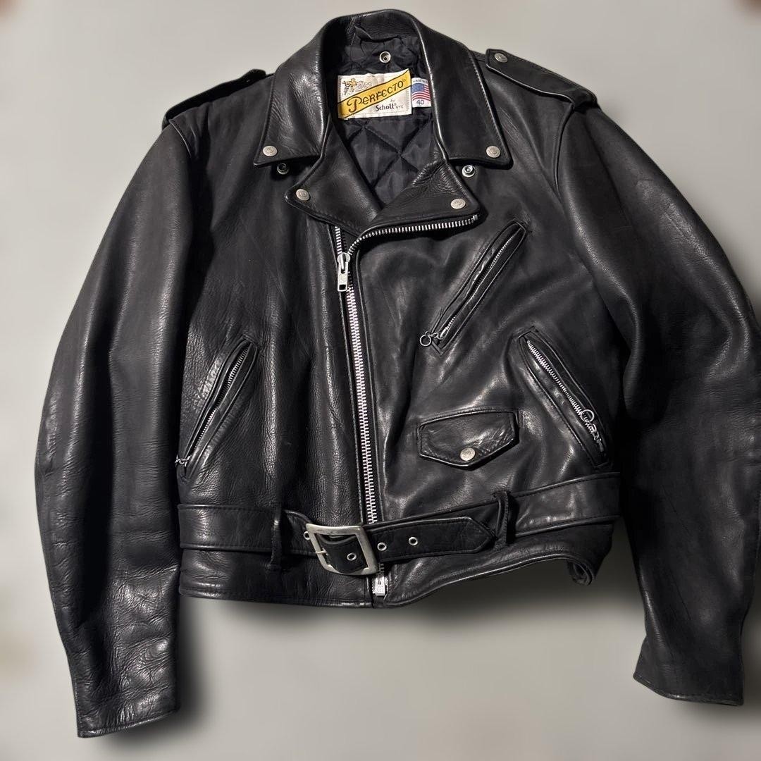 Schott Perfecto 118 Leather Jacket Black Size 40