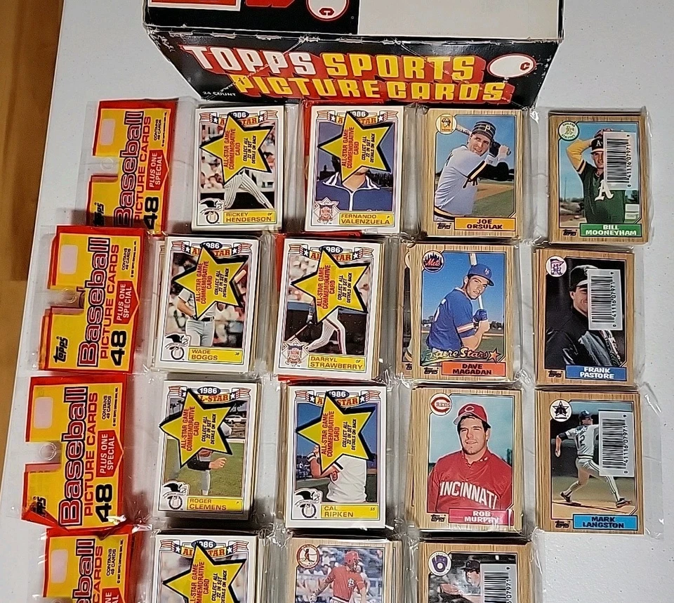 Лот (16) 1987 Topps Бейсбольная Стойка Упаковки Clemens Boggs Ripken ПОКАЗ И КОРОБКА - Изображение 2 из 3