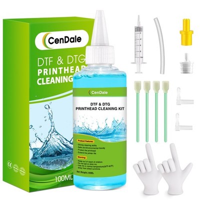 CenDale Premium DTF Printhead Cleaning Solution 3.38 Fl Oz (Pack of 1), blue 
