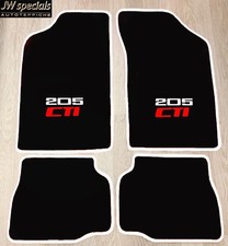 Autoteppiche Fußmatten für Peugeot 205 CTI Cabrio schw weiss rot weiss Velours