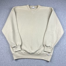 Vintage Russell Athletic Sweatshirt Men  s Large Beige Blank USA Pullover 90s