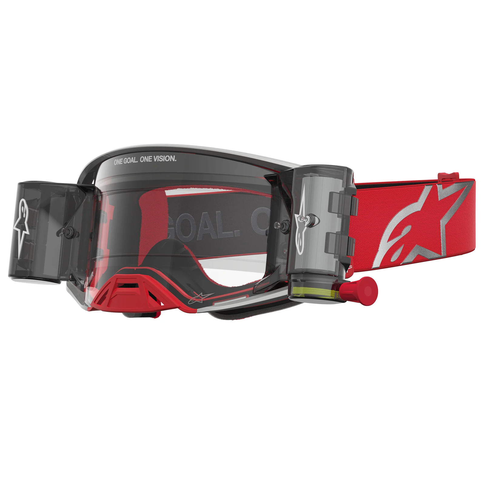 Alpinestars Red/Silver Supertech Firma Roll Off Goggles Clear, Size: One Size - Image 4