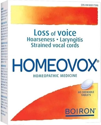 2x Homeovox Homeopathic Loss of Voice Hoarseness Laryngitis Respiratory System